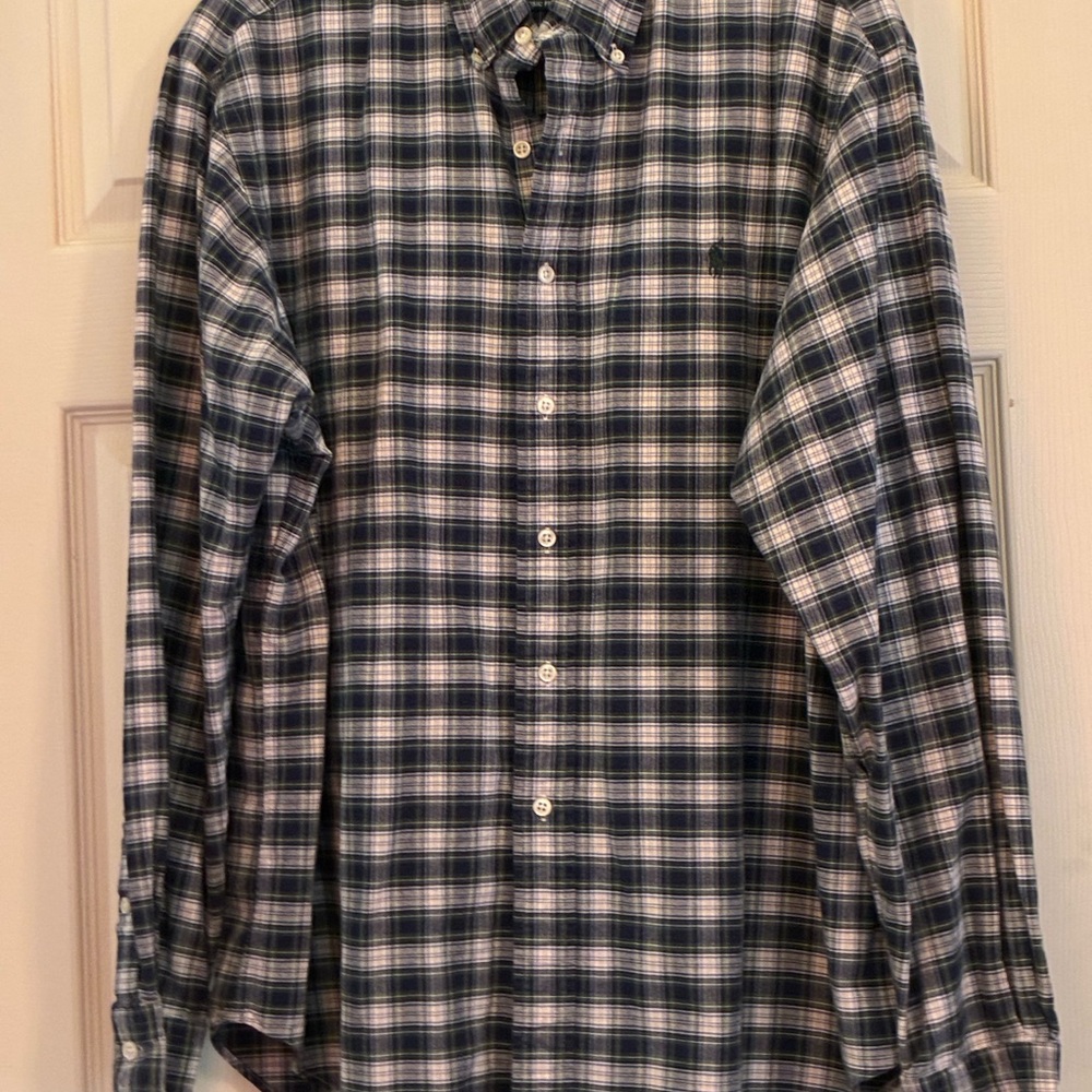 Ralph Lauren Navy and White Checkered Shirt